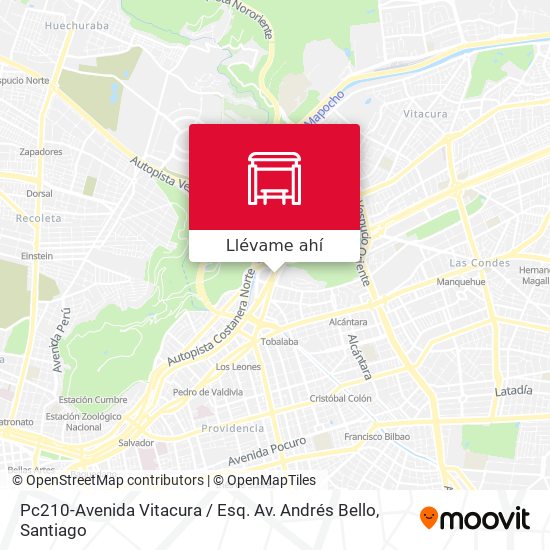 Mapa de Pc210-Avenida Vitacura / Esq. Av. Andrés Bello