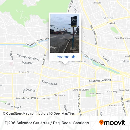 Mapa de Pj296-Salvador Gutiérrez / Esq. Radal