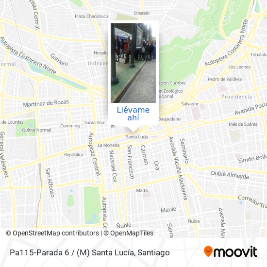 Mapa de Pa115-Parada 6 / (M) Santa Lucía