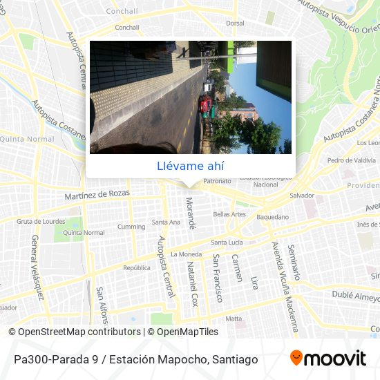 Mapa de Pa300-Parada 9 / Estación Mapocho