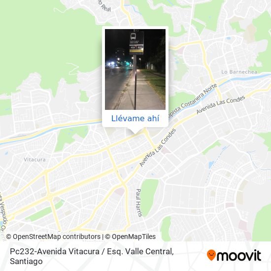 Mapa de Pc232-Avenida Vitacura / Esq. Valle Central