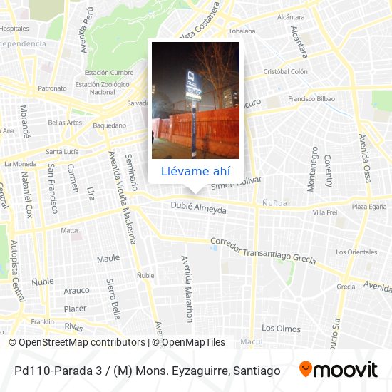 Mapa de Pd110-Parada 3 / (M) Mons. Eyzaguirre