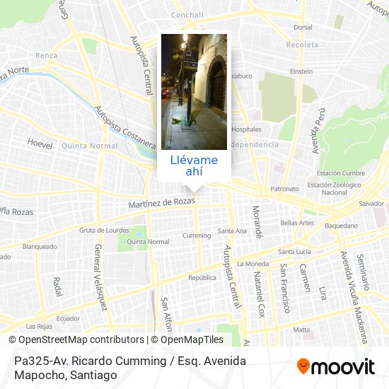 Mapa de Pa325-Av. Ricardo Cumming / Esq. Avenida Mapocho