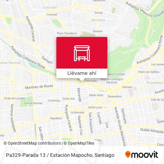 Mapa de Pa329-Parada 13 / Estación Mapocho