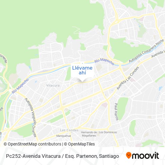 Mapa de Pc252-Avenida Vitacura / Esq. Partenon