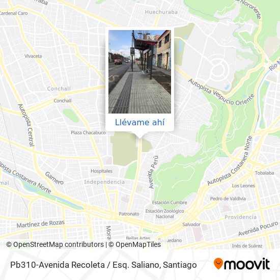 Mapa de Pb310-Avenida Recoleta / Esq. Saliano