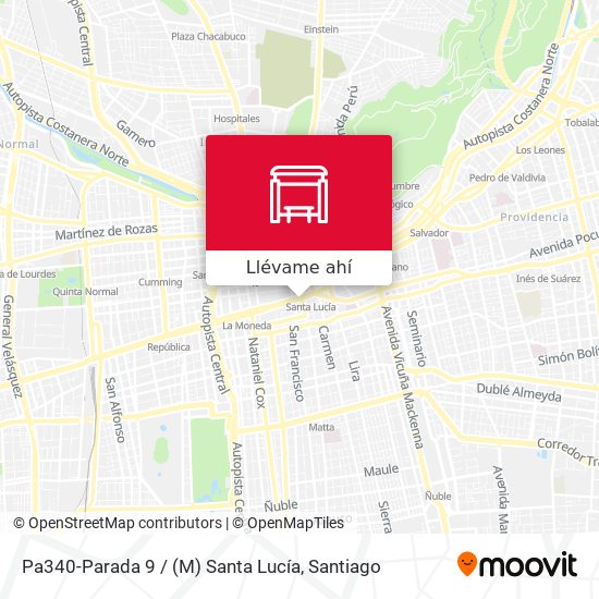 Mapa de Pa340-Parada 9 / (M) Santa Lucía