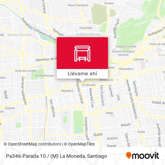 Mapa de Pa346-Parada 10 / (M) La Moneda