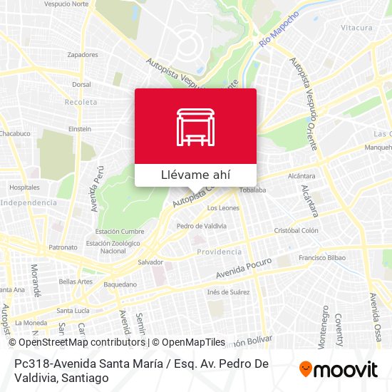 Mapa de Pc318-Avenida Santa María / Esq. Av. Pedro De Valdivia