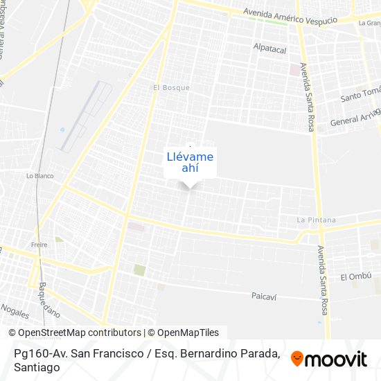 Mapa de Pg160-Av. San Francisco / Esq. Bernardino Parada