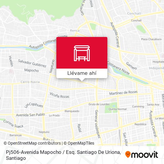 Mapa de Pj506-Avenida Mapocho / Esq. Santiago De Uriona