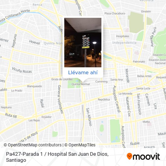 ¿Cómo llegar a Pa427-Parada 1 / Hospital San Juan De Dios en Santiago en Metro o Micro?