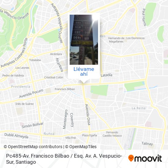 Mapa de Pc485-Av. Francisco Bilbao / Esq. Av. A. Vespucio-Sur