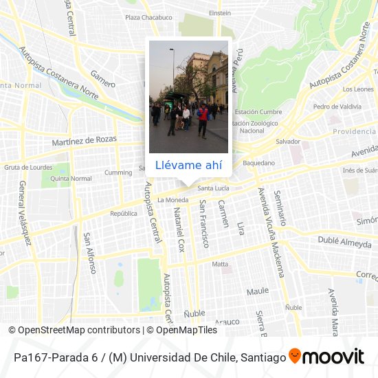Mapa de Pa167-Parada 6 / (M) Universidad De Chile