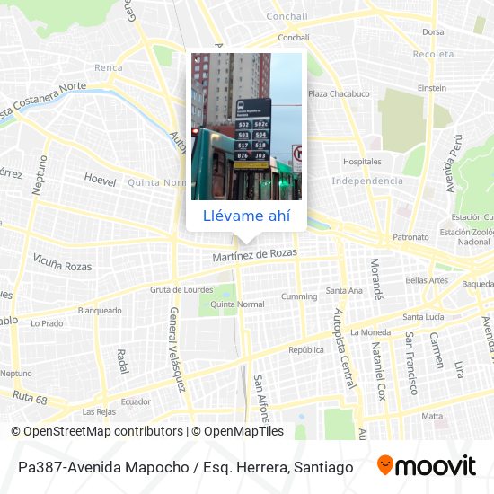 Mapa de Pa387-Avenida Mapocho / Esq. Herrera
