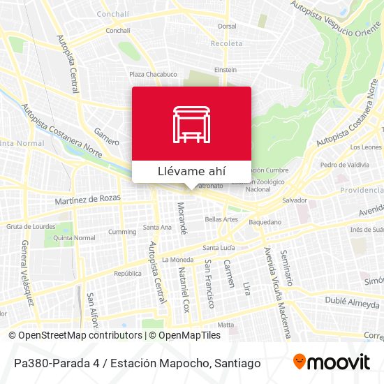 Mapa de Pa380-Parada 4 / Estación Mapocho