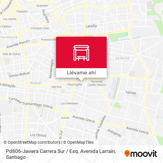 Mapa de Pd806-Javiera Carrera Sur / Esq. Avenida Larraín