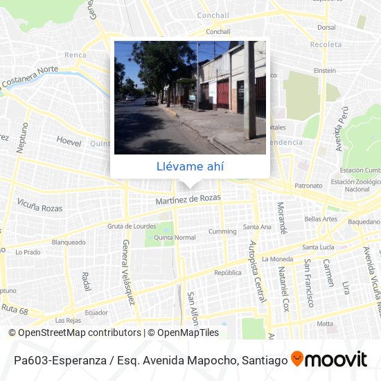 Mapa de Pa603-Esperanza / Esq. Avenida Mapocho