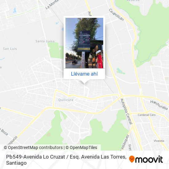 Mapa de Pb549-Avenida Lo Cruzat / Esq. Avenida Las Torres