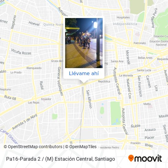 Mapa de Pa16-Parada 2 / (M) Estación Central