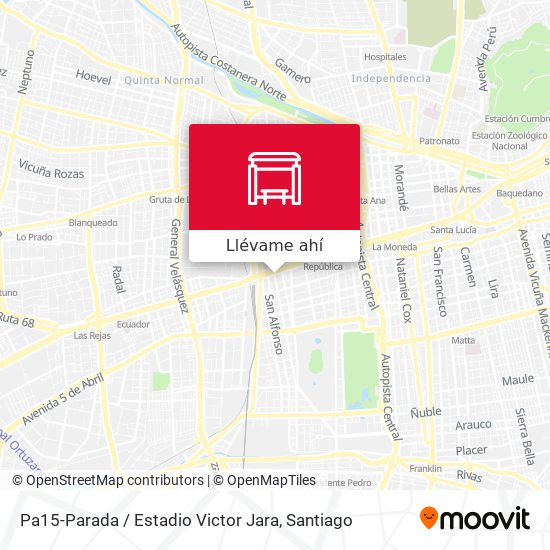Mapa de Pa15-Parada / Estadio Victor Jara