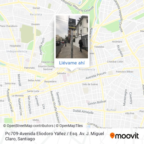 Mapa de Pc709-Avenida Eliodoro Yáñez / Esq. Av. J. Miguel Claro