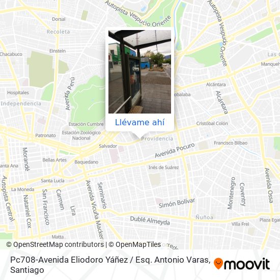 Mapa de Pc708-Avenida Eliodoro Yáñez / Esq. Antonio Varas