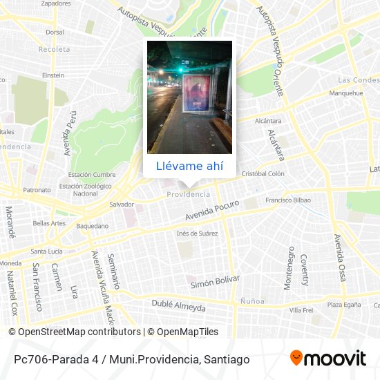 Mapa de Pc706-Parada 4 / Muni.Providencia