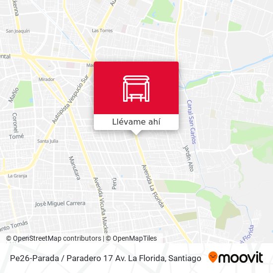 Mapa de Pe26-Parada / Paradero 17 Av. La Florida