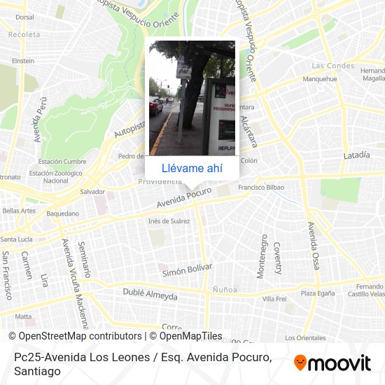 Cómo llegar a Pc25-Avenida Los Leones / Esq. Avenida Pocuro en Santiago en  Micro o Metro?