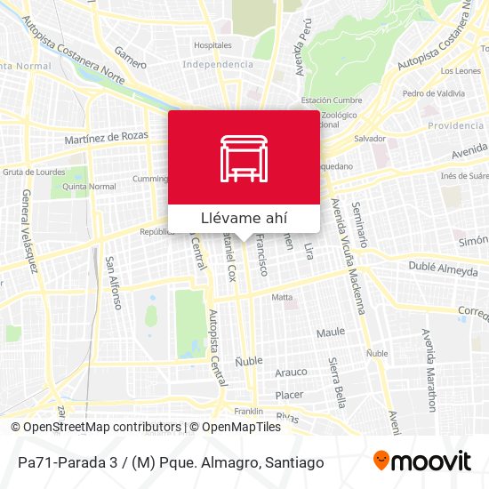 Mapa de Pa71-Parada 3 / (M) Pque. Almagro