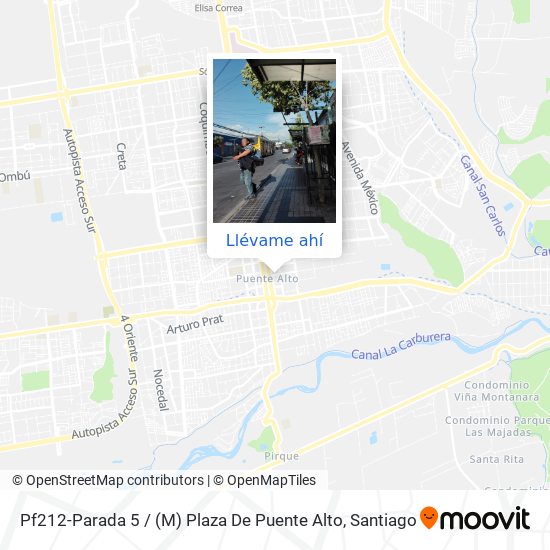 Mapa de Pf212-Parada 5 / (M) Plaza De Puente Alto