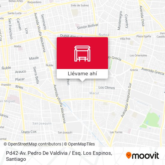 Mapa de Pd42-Av. Pedro De Valdivia / Esq. Los Espinos
