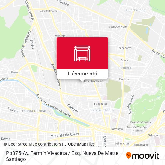 Mapa de Pb875-Av. Fermín Vivaceta / Esq. Nueva De Matte