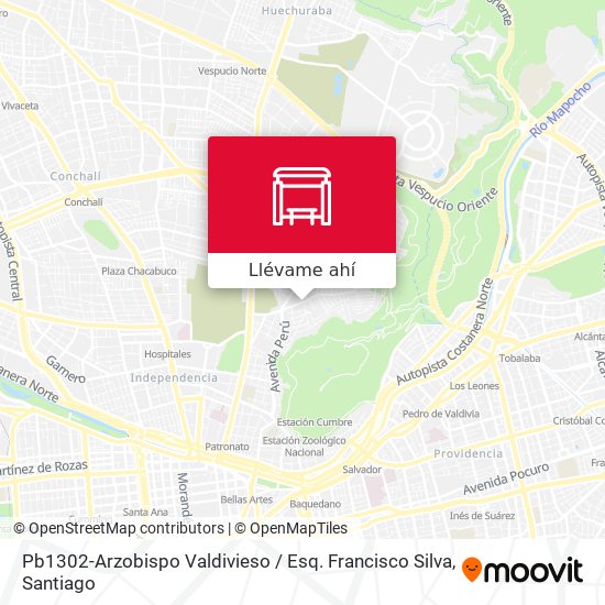 Mapa de Pb1302-Arzobispo Valdivieso / Esq. Francisco Silva