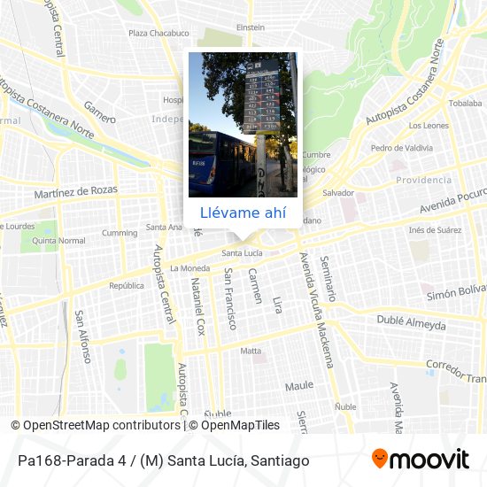 Mapa de Pa168-Parada 4 / (M) Santa Lucía
