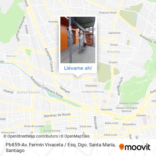 Mapa de Pb859-Av. Fermín Vivaceta / Esq. Dgo. Santa María