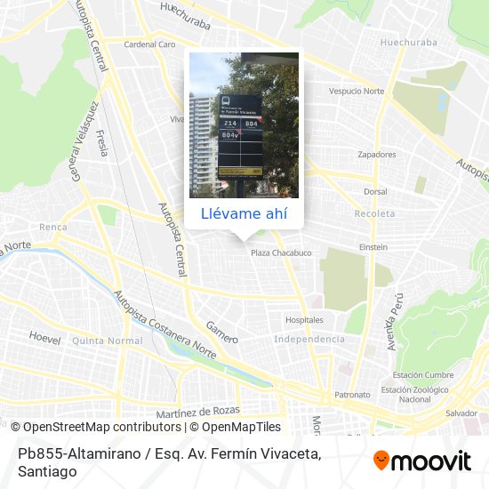 Mapa de Pb855-Altamirano / Esq. Av. Fermín Vivaceta