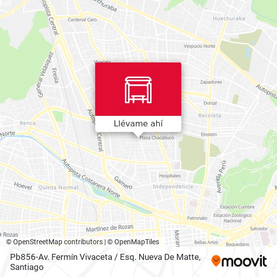 Mapa de Pb856-Av. Fermín Vivaceta / Esq. Nueva De Matte