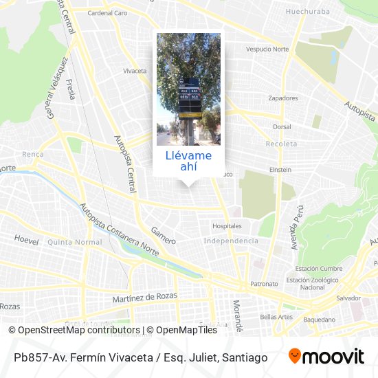 Mapa de Pb857-Av. Fermín Vivaceta / Esq. Juliet