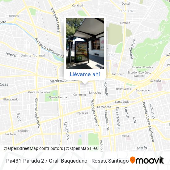 Mapa de Pa431-Parada 2 / Gral. Baquedano - Rosas