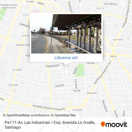 Mapa de Pe111-Av. Las Industrias / Esq. Avenida Lo Ovalle
