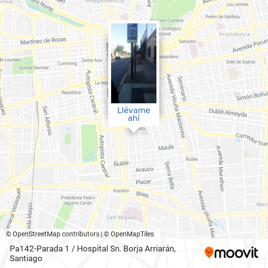 Mapa de Pa142-Parada 1 / Hospital Sn. Borja Arriarán