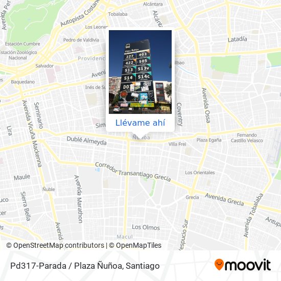 Mapa de Pd317-Parada / Plaza Ñuñoa