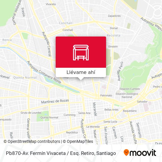 Mapa de Pb870-Av. Fermín Vivaceta / Esq. Retiro