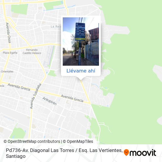 Mapa de Pd736-Av. Diagonal Las Torres / Esq. Las Vertientes