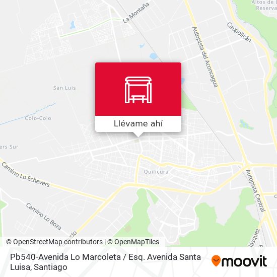 Mapa de Pb540-Avenida Lo Marcoleta / Esq. Avenida Santa Luisa