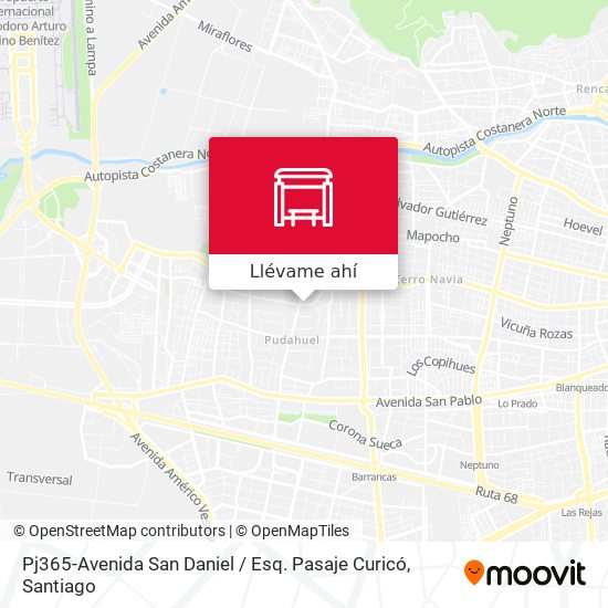 Mapa de Pj365-Avenida San Daniel / Esq. Pasaje Curicó