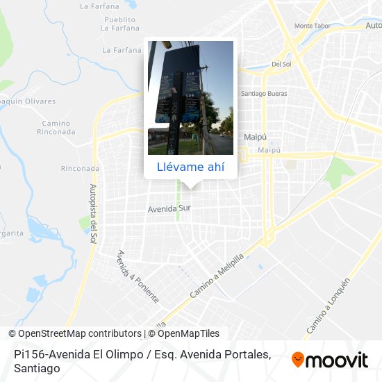 Mapa de Pi156-Avenida El Olimpo / Esq. Avenida Portales