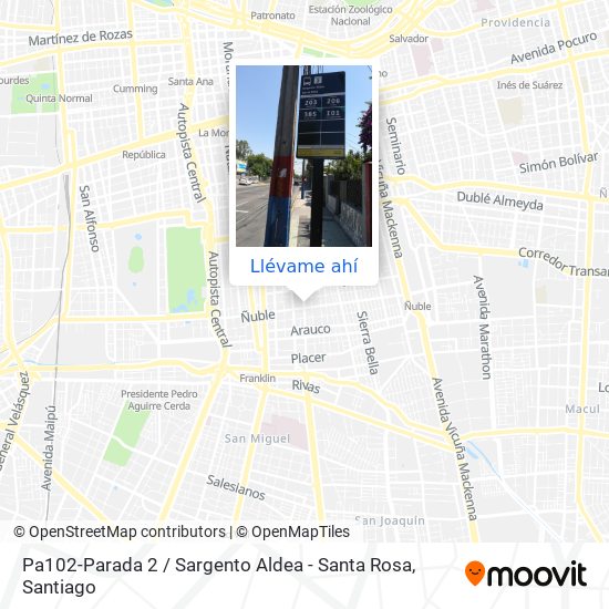 Mapa de Pa102-Parada 2 / Sargento Aldea - Santa Rosa